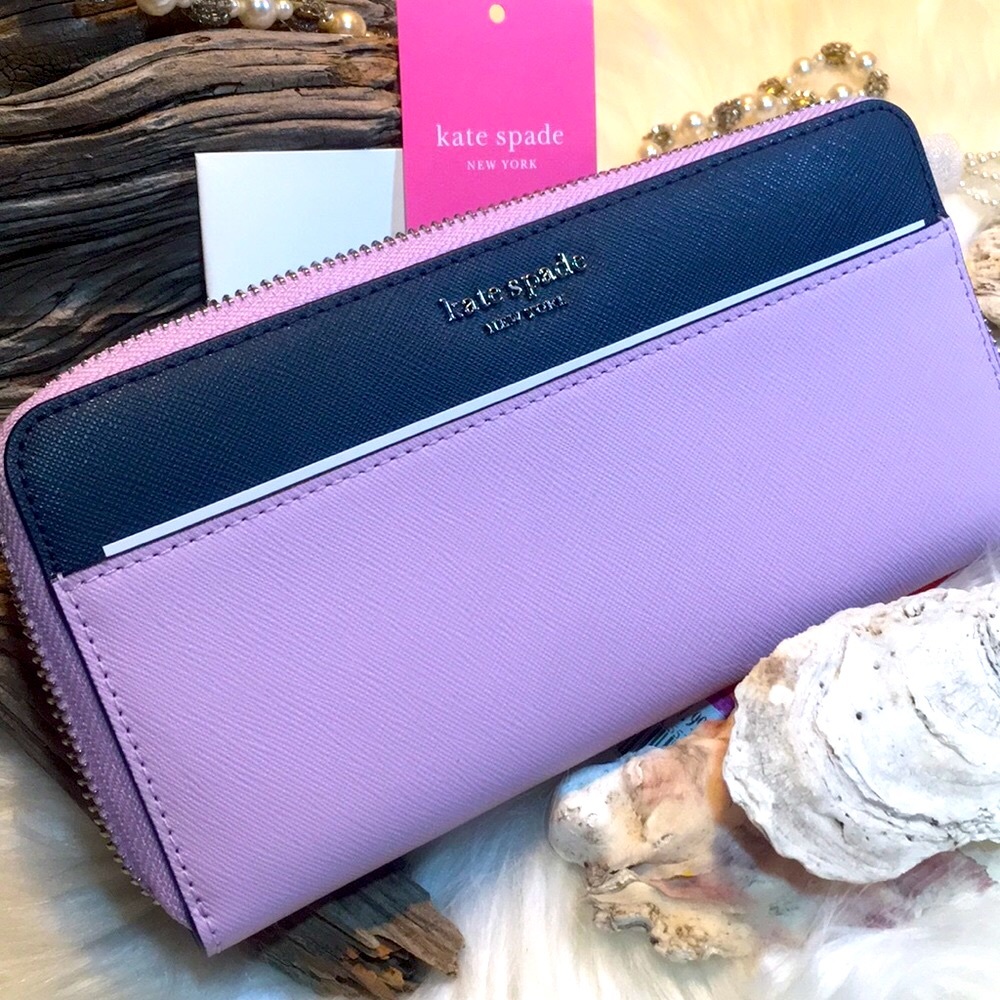 ♠️KATE SPADE® Wallet IN MAUVE & DARK BLUE♠️